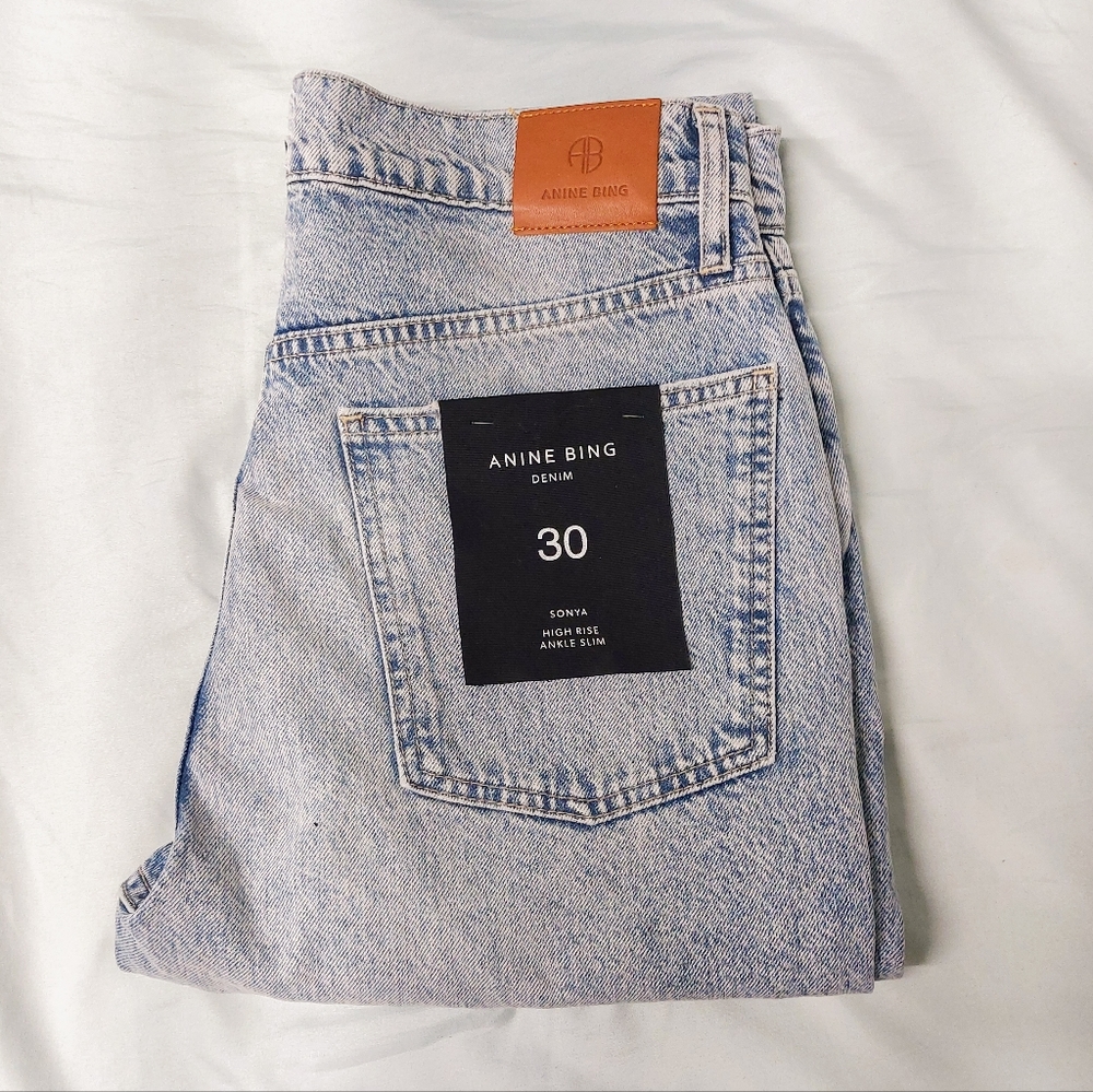 Anine Bing Sonya High Rise Ankle Slim Jeans